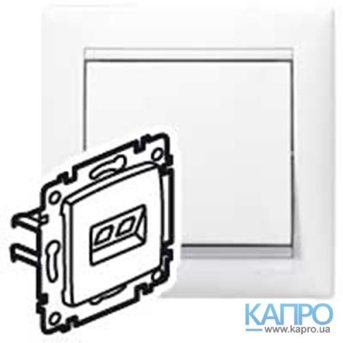 Розетка компьют.2-я RJ-45 Кат.5e UTP без захватов Valena 774239 бел