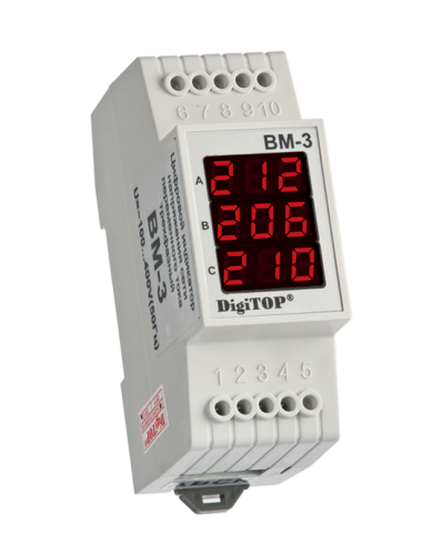 Вольтметр 3-ф DIN DigiTop ВМ-3