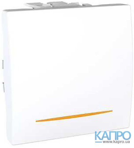 Выключатель 1-кл.с контрол.п/св.2мод.10А Schneider Unica MGU3.201.18S бел