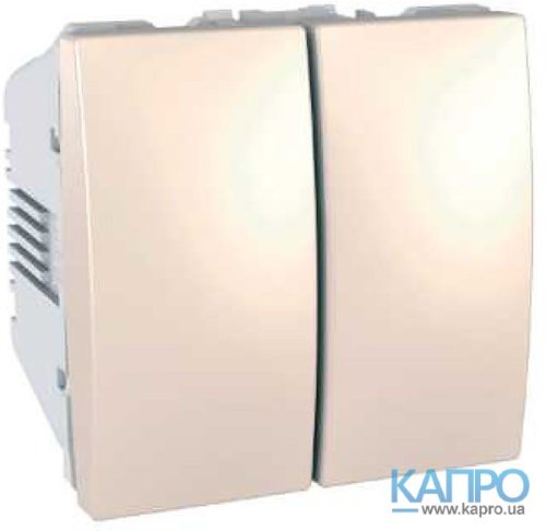 Выключатель 2-кл.2мод.10А Schneider Unica MGU3.211.25 сл.кость