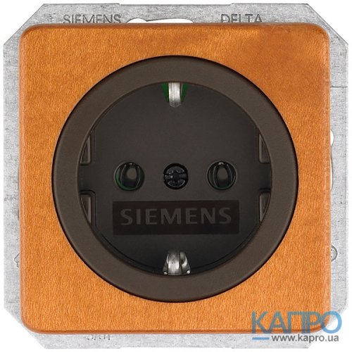 Розетка с заземл.контактом 16А Siemens Delta Natur 5UB 1673 вишня