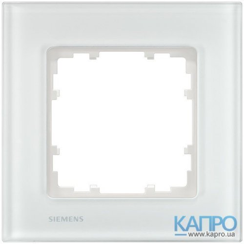 Рамка 1-я Siemens Delta Miro 5TG 1201-1 білое скло