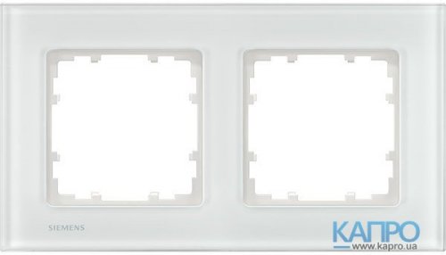 Рамка 2-я Siemens Delta Miro 5TG 1202-1 белое стекло