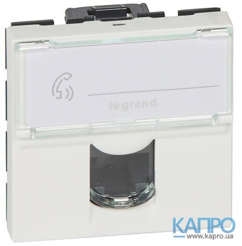 Розетка компьют.RJ45 Кат.5e UTP Mosaic 76554 2мод біл