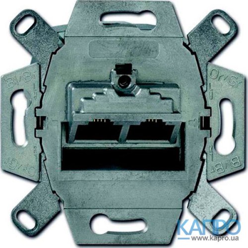 Механизм розетки компьют.1-й RJ45 Кат.6a экран.наклон.ABB 0218/11-101-507