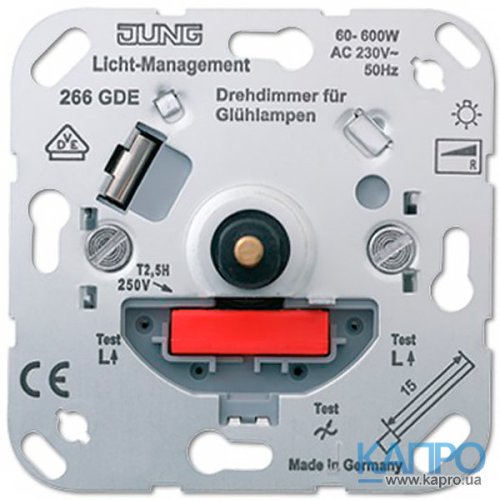 Механизм диммера поворот-нажим.60-600W Jung 266 GDE