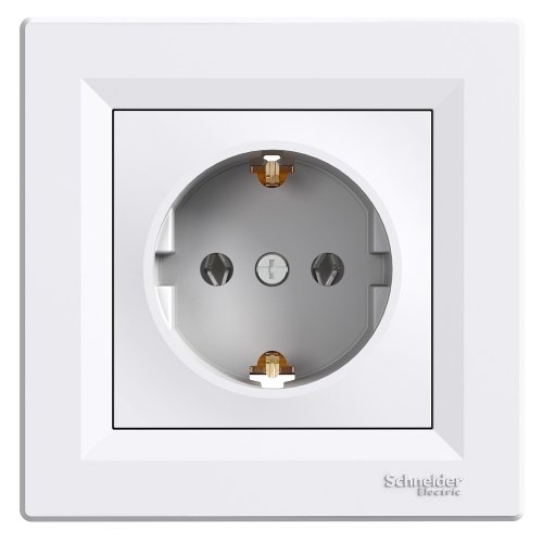 Schneider Electric розетка с заземлением, бел. ASFORA, EPH2900121