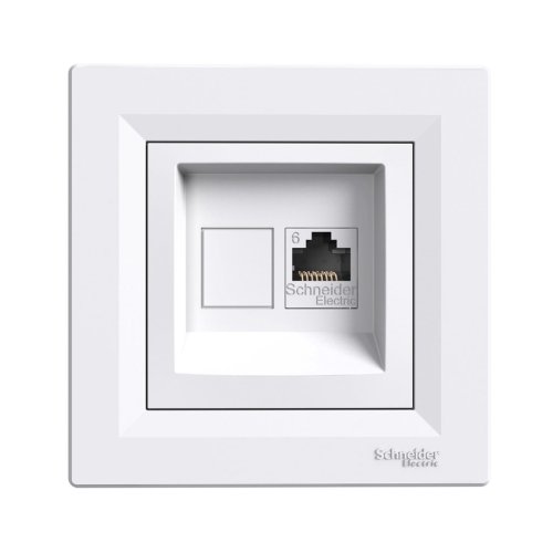Розетка комп'ют. 1-я RJ-45 UTP Кат.6 Schneider Asfora EPH4700121 білий