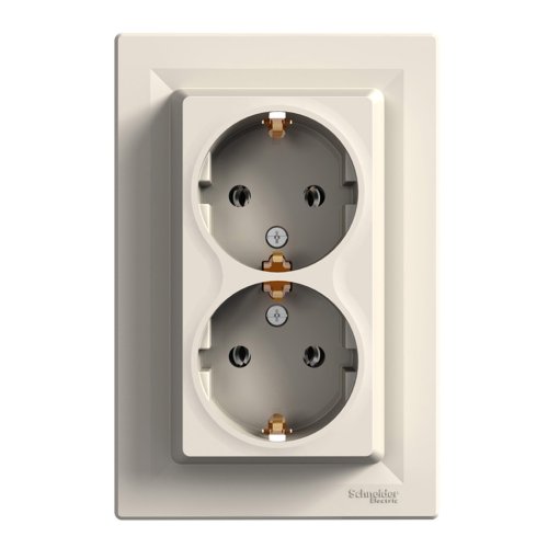 Розетка с з/к 2-я 16А Schneider Asfora EPH9900123 крем