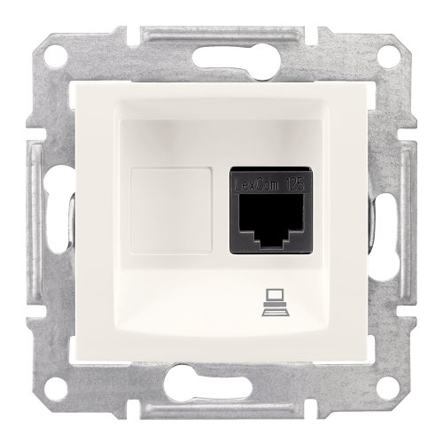 Розетка компьют.1-я RJ-45 UTP Кат.5e неэкранир.Schneider Sedna SDN4300123 сл.кость