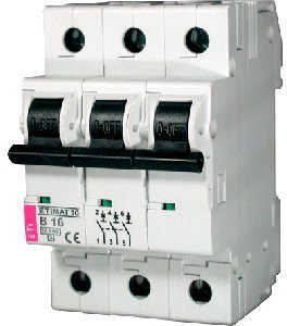 Выключатель автоматический 3-п ETI 10kA Etimat AC C 16А 2135716