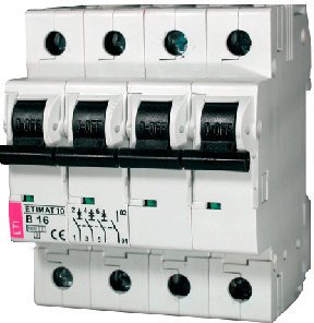 Выключатель автоматический 3p+N ETI 10kA Etimat AC D 32А 2156719