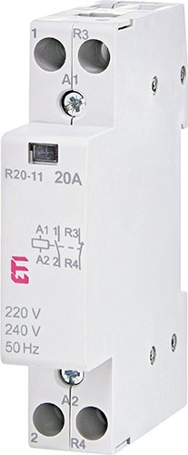 Контактор DIN 230V ETI AC 1мод R 20-11 1но+1нз 2461220