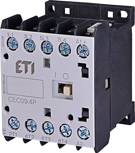 Миниконтактор 4-п 24V ETI DC CEC 09.4P (9А 4kW AC3) 4но 4641211