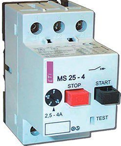 Автомат защиты двигателя 3-п ETI MS25-0,25 (0,16-0,25) 4600020