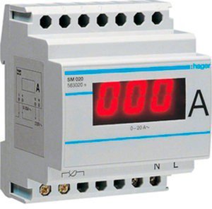 Амперметр цифровой прямого включения 0-20А Hager SM-020