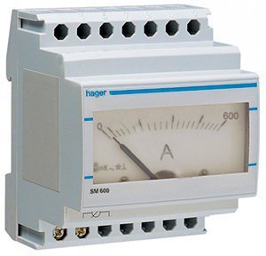 Амперметр аналоговий непрямого вмикання 0-600А Hager (SM-600)