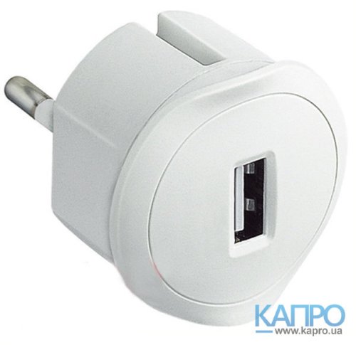 Адаптер з USB зарядкой Legrand 50680 біл
