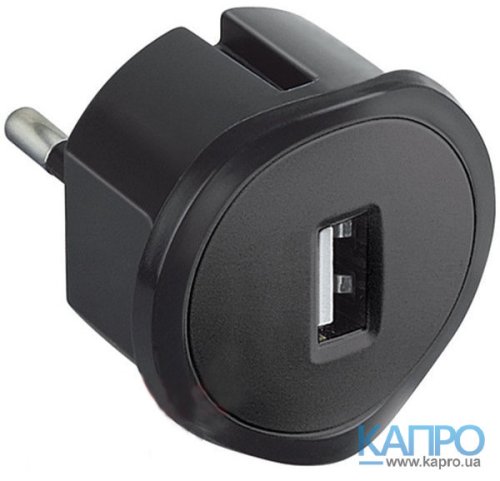 Адаптер з USB зарядкой Legrand 50681 чорн