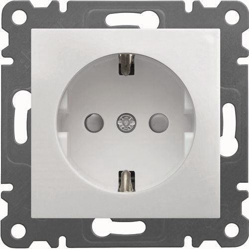 Розетка з заземл.контактом зі шторками 16А Hager Lumina-2 WL1060 біл