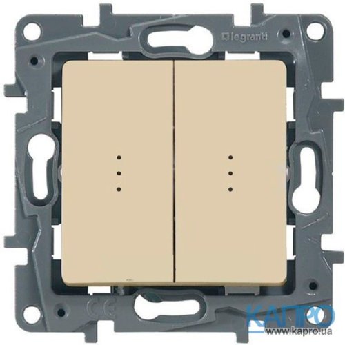 Выключатель 2-кл.с п/св.Etika 672304 сл.кость