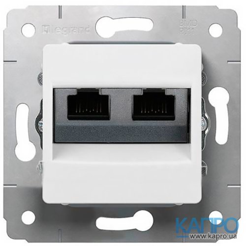 Розетка компьют.2-я RJ-45 Кат.6 UTP Cariva 773642 бел