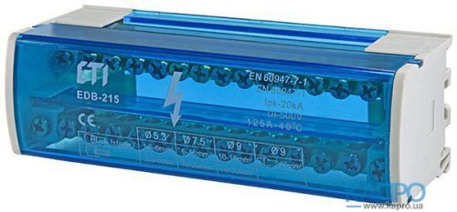 Блок розподільна клемний ETI EDB-215 2p 125A (15 виходів) 1102302