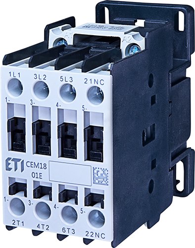 Контактор силовой 230V 3-п ETI AC CEM 18.01 (18А 7,5kW AC3) 3но+1нз 4644113