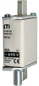 Предохранитель с удар.иглой 690V ETI NH00C K/gG Kombi 20А 4111177