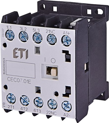 Мініконтактор 3-п 230V ETI AC CEC 07.01 (7А 3kW AC3) 3НВ+1НЗ 4641060