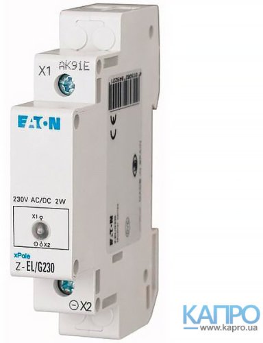 Индикатор налич.напряж.LED 1мод.Eaton Z-EL/G230 зел 284922