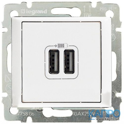 Розетка USB 2-я Valena 770470 біл