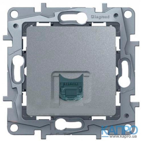 Розетка компьют.1-а RJ45 Кат.6 UTP Etika 672453 (алюм)