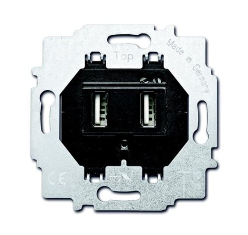 Механизм зарядного устройства с 2-мя USB-разъемами ABB 6472 U-500  Механизм зарядного устройства с 2-мя USB-разъемами ABB 6472 U-500