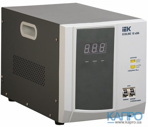 Стабилизатор напряжения электрон.переносной 125-270V ИЭК Ecoline 10 кВА IVS26-1-10000