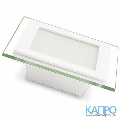 Світильник вбуд. квадратний LED зі склом 100*100 430Lm EuroLamp LED-DLS-6/4 6W/4000K