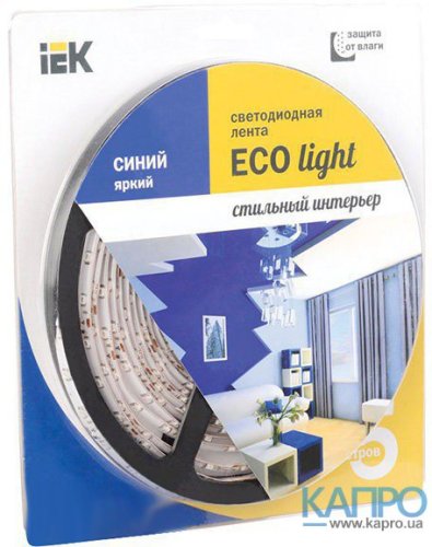 Лента LED 12V 4,8W60SMD3528)/м IP65 ИЭК LSR1-7-060-65-1-05 5м синий