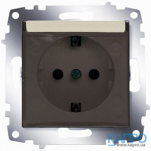 РОЗЕТКА с заземл.контактом 16А с крышкой Abb Cosmo 619-011400-218 титаниум