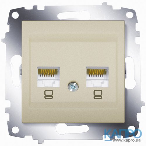 РОЗЕТКА КОМПЬЮТЕРНАЯ 2-я RJ-45 Cat.6 Abb Cosmo 619-011400-248 титаниум