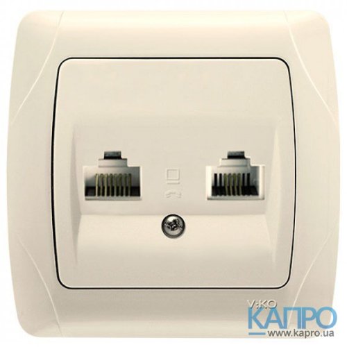 Розетка TF+КОМПЬЮТЕР (RJ11+RJ45) Carmen 90562035 бежевий