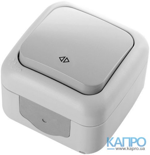 ВЫКЛЮЧАТЕЛЬ крестовой наружный IP54 Palmiye 90555531 серый