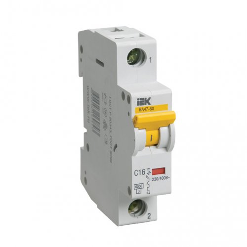 Автоматичний вимикач іЕК ВА 47-60 1Р 16А 6кА, D MVA41-1-016-D