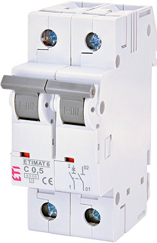 Выключатель автоматический 1+N ETI 6kA Etimat 6 AC C 0,5А 2142501