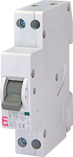 Вимикач автоматичний 1+N ETI 6kA Etimat 6 AC (1мод.) B 16А 2191104