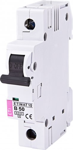 Выключатель автоматический 1-п ETI 6kA Etimat 10 AC B 50А 2121721