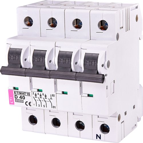 Выключатель автоматический 3p+N ETI 10kA Etimat AC D 40А 2156720