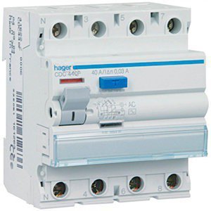Диф.реле селективное 4-п Hager CP480D S A-80/0,3А