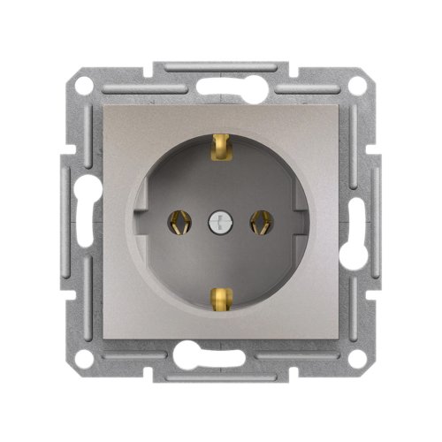 Розетка с з/к 230V/16А Schneider Asfora EPH2900169 бронза