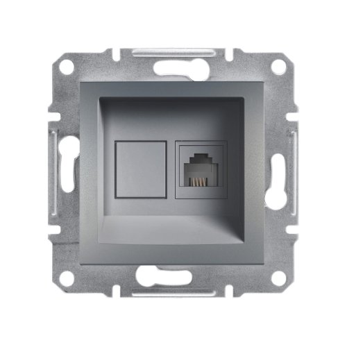 Розетка телефон. RJ-11 Schneider Asfora EPH4100162 (сталь)