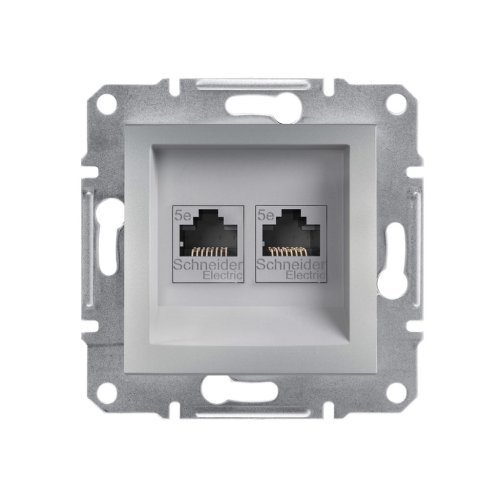 Розетка комп'ют. 2-я RJ-45 UTP Кат.5 Schneider Asfora EPH4400161 алюміній
